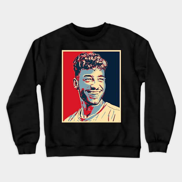 Portrait Happy Smiley Man Hope Poparts Crewneck Sweatshirt by Odd Even